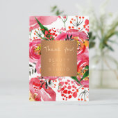 美しいサロン銅金属牡丹ユー感謝していズ サンキューカード (スタンド正面)