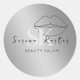 美しいサロン顔抽象芸術女性ミニマモダンリズム ラウンドシール