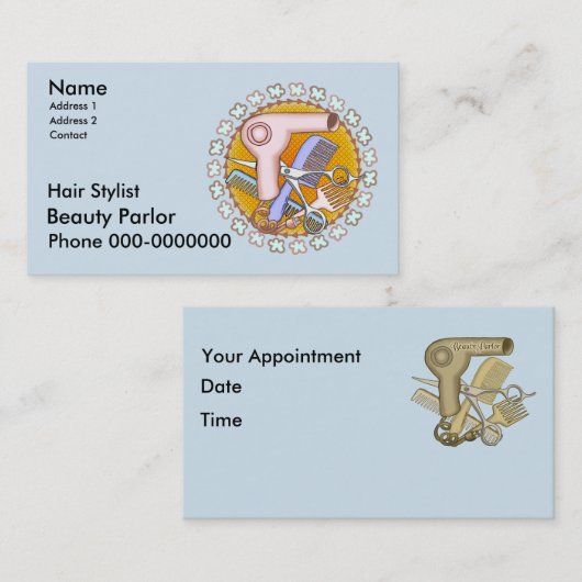 美しいサロン魔法名刺 予約カード (正面/裏面)