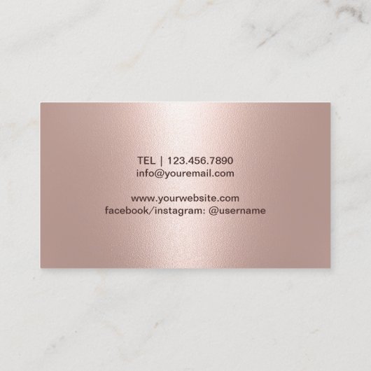 美しいサロン3Dロゴ美容師モダンブラック 名刺 (裏面)