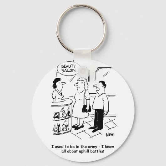 美しいサロン&アップヒルバトル。おもしろい キーホルダー (正面)