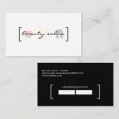 美しいサロン/アポイントメント 予約カード (正面/裏面)