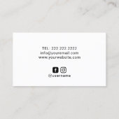 美しいサロン&スパ抽象芸術ブラックスパイラル 名刺 (裏面)