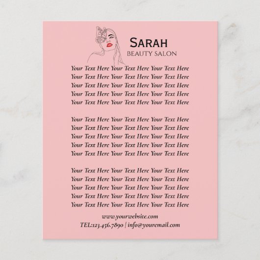 美しいサロン チラシ (正面)