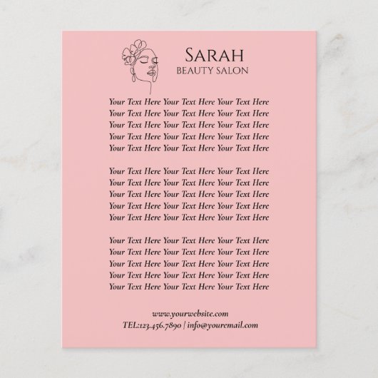 美しいサロン チラシ (正面)