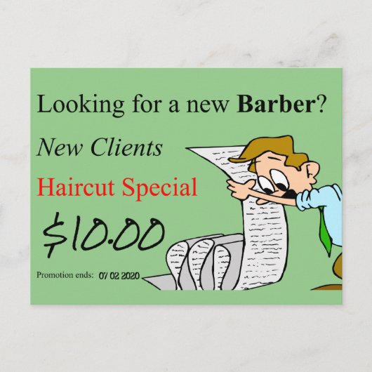 美しいサロン、バーバーショップ、ネイルサロン、はがき ポストカード (正面)