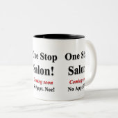 美しいサロン、バーバーショップ、日焼け、ネイルサロンマグ ツートーンマグカップ (正面右)