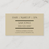 美しいサロン，ヘア，メイクアップ，スパ 名刺 (裏面)