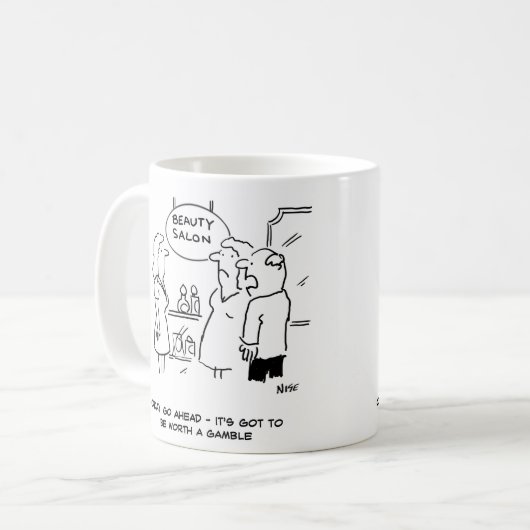美しいサロン – 夫はギャンブルの価値があると言う コーヒーマグカップ (正面左)