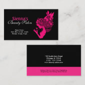 美しいサロン(深いピンク) 名刺 (正面/裏面)