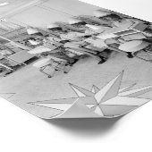 美しいサロン、白黒ヴィンテージアート ポスター (角)