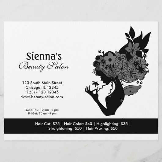 美しいサロン(黒) チラシ (正面)