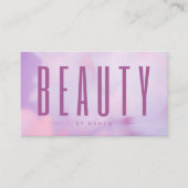 美しいサロンQRコード&ロゴパープルホログラフィック 名刺 (正面)