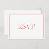 美しいサンゴと白の応答RSVP 出欠カード (正面/裏面)