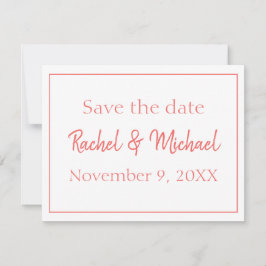 美しいサンゴと白の日付を保存 セーブザデート