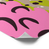 美しいサンゴの明るい水中イラストパターン ポスター (角)