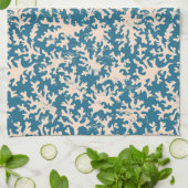 美しいサンゴの模様 キッチンタオル (折り畳み)