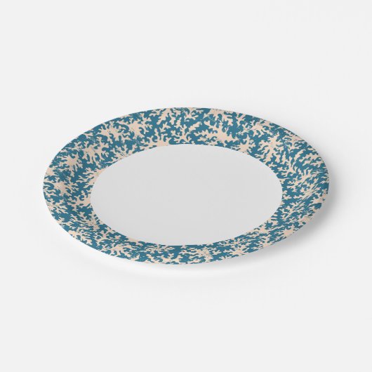 美しいサンゴの模様 ペーパープレート (アングル)