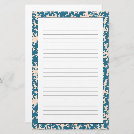 美しいサンゴの模様 便箋 (正面/裏面)