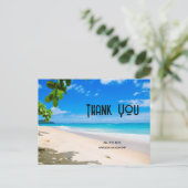 美しいサンゴの浜と青い海の写真、ありがとうございます ポストカード (スタンド正面)