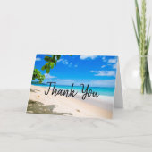美しいサンゴの熱帯ビーチの写真ありがとうございます サンキューカード (正面)