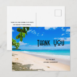 美しいサンゴの熱帯ビーチの写真、ありがとうございます ポストカード