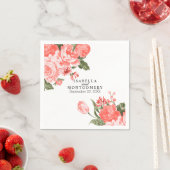 美しいサンゴフローラフラワーナプキンス スタンダードカクテルナプキン (インサイチュ)