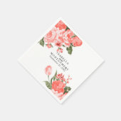 美しいサンゴフローラフラワーナプキンス スタンダードカクテルナプキン (角)