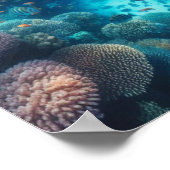 美しいサンゴ礁でシュノーケリング ポスター (角)