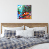 美しいサンゴ礁とピエロ魚 キャンバスプリント (インサイチュ (寝室))