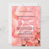 美しいサンゴ誕生日テンプレート- 00誕生日 招待状 (正面)