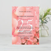 美しいサンゴ誕生日テンプレート- 00誕生日 招待状 (スタンド正面)