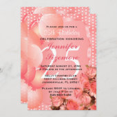 美しいサンゴ誕生日テンプレート- 00誕生日 招待状 (正面/裏面)