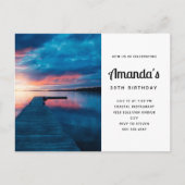 美しいサンセットオンア穏やかな湖誕生日 インビテーションポストカード (正面)