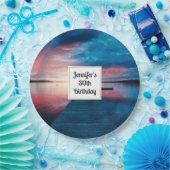 美しいサンセットオンア穏やかな湖誕生日 ペーパープレート (パーティー)