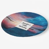 美しいサンセットオンア穏やかな湖誕生日 ペーパープレート (アングル)