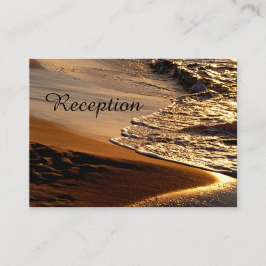 美しいサンセットビーチの結婚式の招待状 エンクロージャーカード (正面)