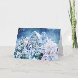 美しいサンタのウィンター・ワンダーランド ブランクのクリスマス シーズンカード