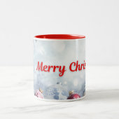 美しいサンタクリスマスマグカップ ツートーンマグカップ (中央)