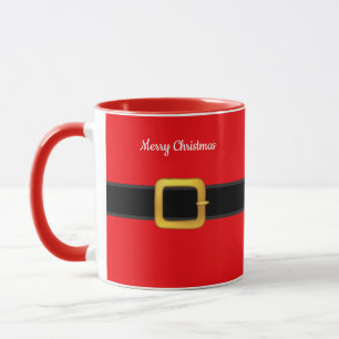 美しいサンタクロースのクリスマスベルト ツートン マグカップ