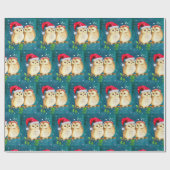 美しいサンタフールのクリスマス ラッピングペーパー (フラット)