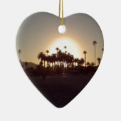 美しいサンタ・バーバラのビーチの日没 セラミックオーナメント (右)