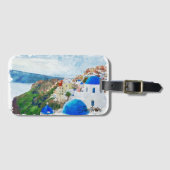 美しいサントリーニギリシャ風景旅行 ラゲッジタグ (正面横)