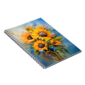 美しいサンフラワーブーケ自然植物芸術 ノートブック (右側)