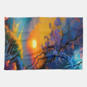 美しいサンライズが池の上に  キッチンタオル (横)