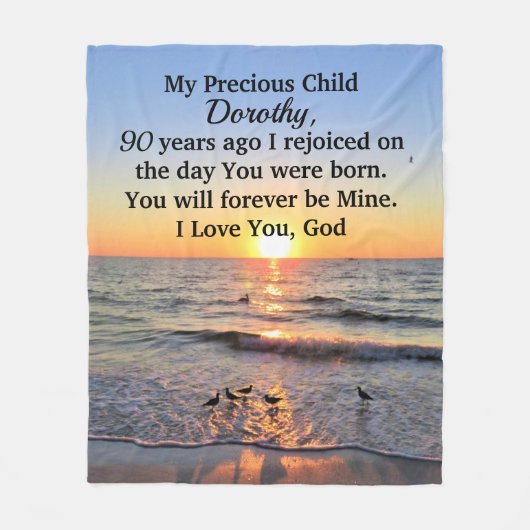 美しいサンライズ90パーソナライズされた誕生日 フリースブランケット (正面)