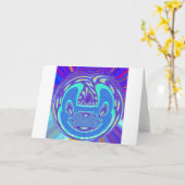 美しいシアンの青万華鏡のように千変万化するパターンベクトルアートデザイン カード (黄色い花)