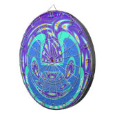 美しいシアンの青万華鏡のように千変万化するパターンベクトルアートデザイン ダーツボード (正面右)