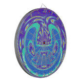 美しいシアンの青万華鏡のように千変万化するパターンベクトルアートデザイン ダーツボード (正面左)