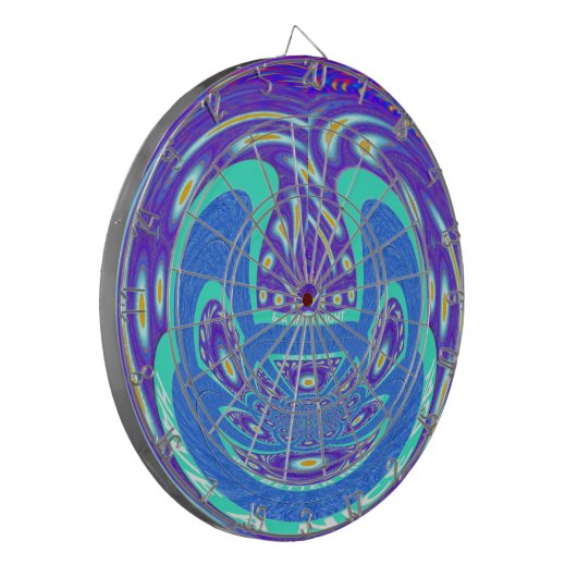 美しいシアンの青万華鏡のように千変万化するパターンベクトルアートデザイン ダーツボード (正面左)